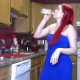 A plump and frumpy Alison Miller steals a soda from her roommate out of the refrigerator. The label reads, "Beware, Do Not Drink". She ignores the warning and gets the runs all night and day. Presented in 720P HD. 165MB, MP4 file. About 15 minutes.